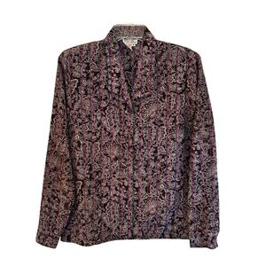 Vintage Spitalnick Toyobo Fabric Long Sleeve Button Front Blouse Sz 8